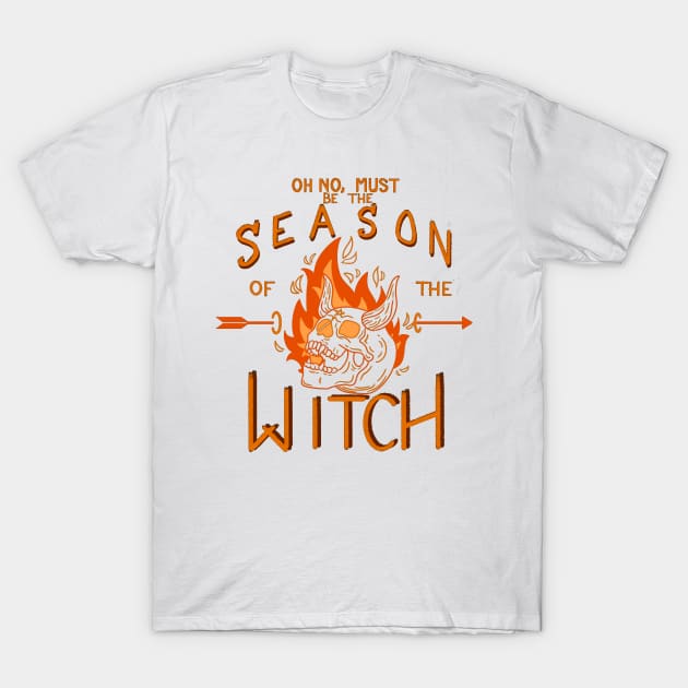 Season of The Witch (White Background) T-Shirt by Wyyrmwood